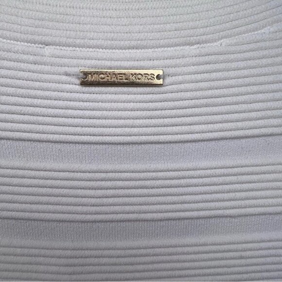 MICHAEL  Michael Kors White Bodycon Ribbed Dress Size Medium - Picture 7 of 10